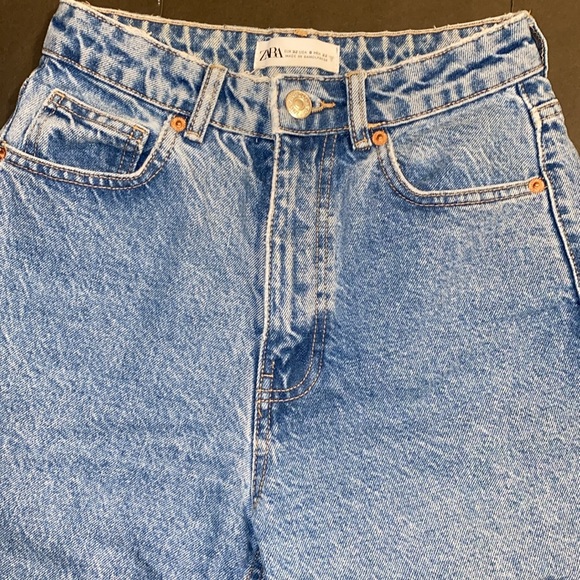 Zara Size 0 High Rise Washout Denim Jeans - Picture 6 of 13
